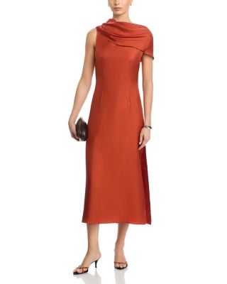 Silk Funnel Neck Dress