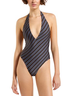 Reversible Plunge Neck One Piece Swimsuit