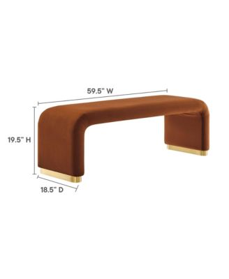 Koda Performance Velvet Waterfall Long Bench