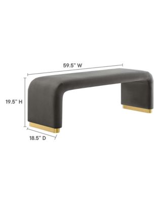 Koda Performance Velvet Waterfall Long Bench