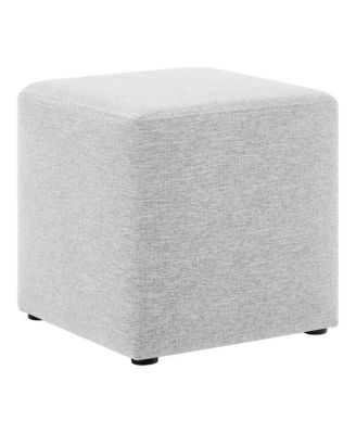  Callum 17" Square Woven Heathered Fabric Upholstered Ottoman
