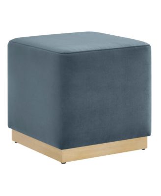  Tilden 17" Square Performance Velvet Upholstered Ottoman