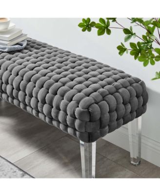 Prologue Woven Performance Velvet Ottoman