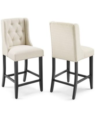  Baronet Upholstered Fabric Counter Bar Stool, Set of 2