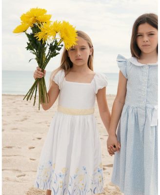  Girls' Organic Puff Sleeve Sateen Party Dress - Little Kid, Big Kid