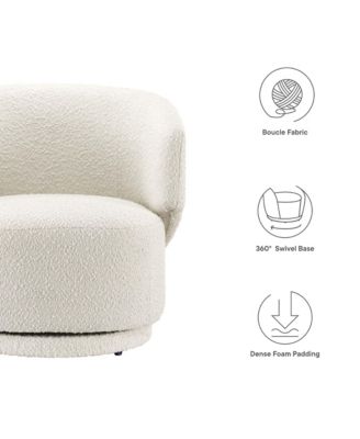  Celestia Boucle Fabric Swivel Chair
