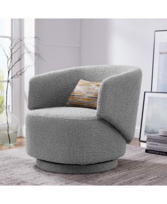  Celestia Boucle Fabric Swivel Chair