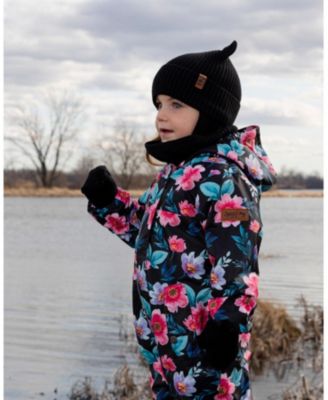  Unisex Rib Knit Mittens with Cord - Baby