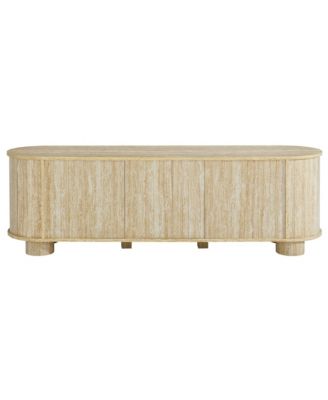  Overture 63” Oval Faux Travertine TV Stand