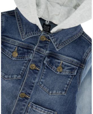 Boys' Denim Jacket with Removable French Terry Hood - Big Kid