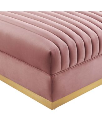  Sanguine Channel Tufted Performance Velvet Modular Sectional Sofa Ottoman