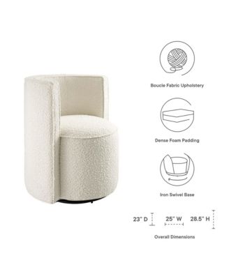  Della Boucle Fabric Swivel Chair