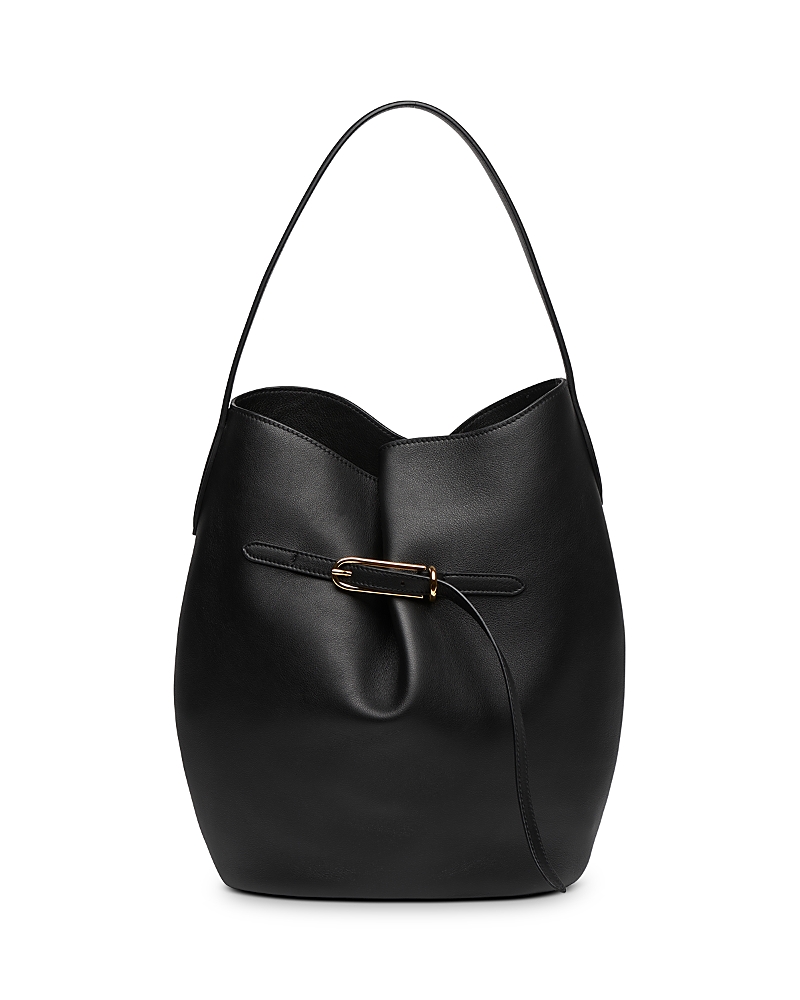 Liffner Large Belted Leather Bucket Bag