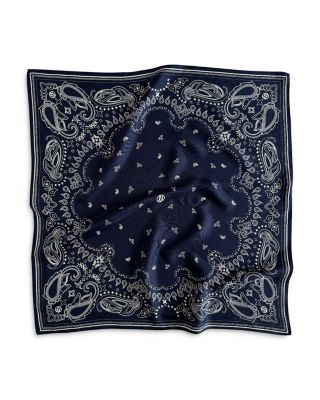 Blue Paisley Silk Scarf