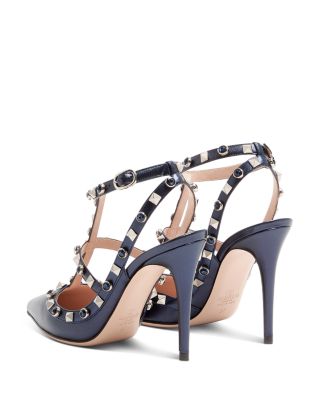 Women's Rockstud Embellished Cutout Leather Pumps