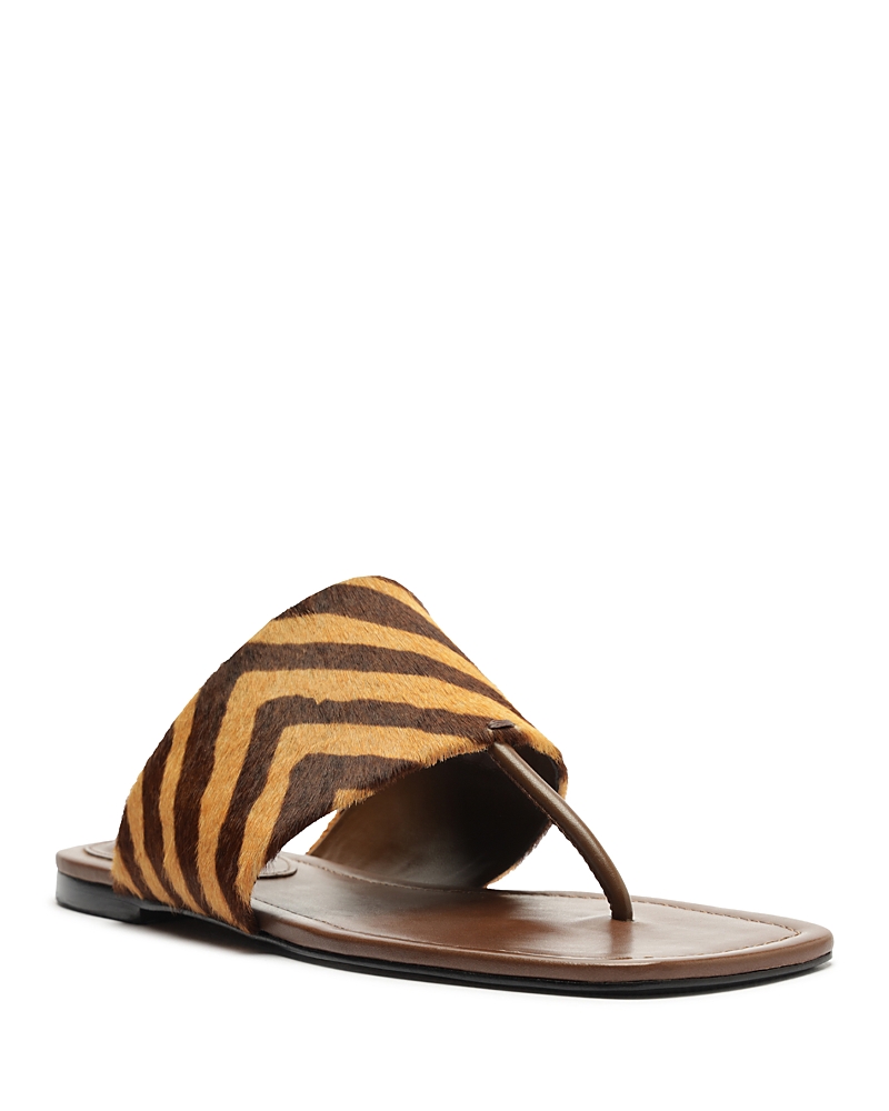 Schutz Women's Martha Animal Print Calf Hair Slide Sandals