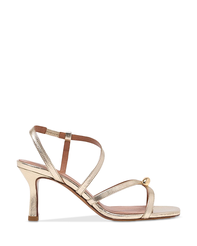 Maje Women's Metallic Leather Multi Strap Sandals