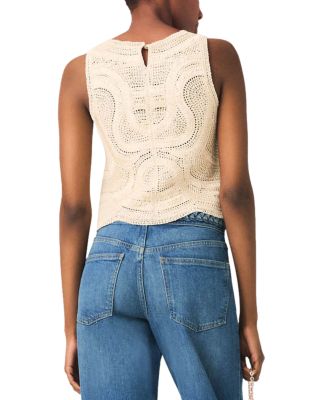 Sleeveless Crochet Knit Top