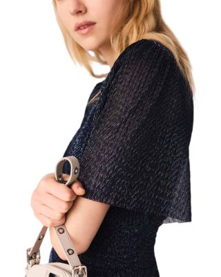 Ruffiba Metallic Ruffled Midi Dress