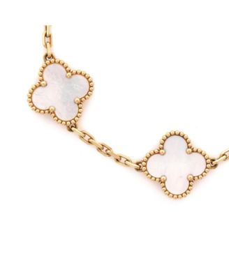  Vintage Alhambra 5 Motifs Bracelet 18K Gold and Mother of Pearl