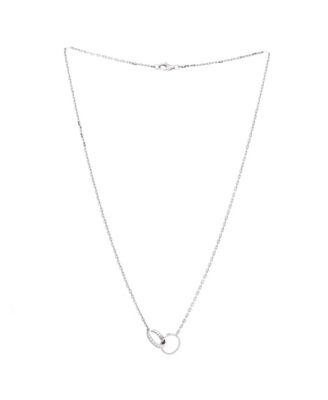  Love Interlocking Necklace 18K White Gold and Diamonds, 17"