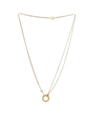  2 Diamonds Love Pendant Necklace 18K Gold and Diamonds, 16.25"