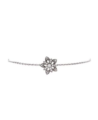  Mini Lotus Openwork Bracelet 18K White Gold with Diamonds