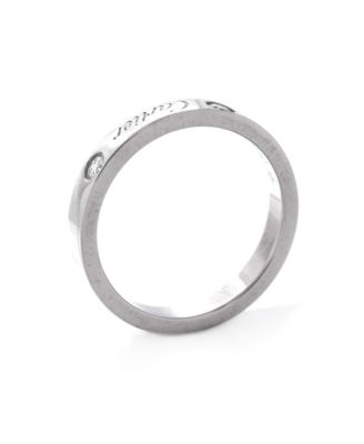 3mm C de Cartier 2 Diamonds Wedding Band Ring Platinum with Diamonds
