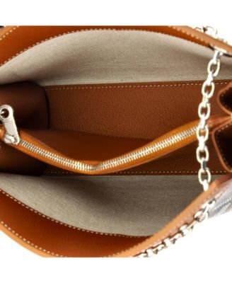  Mini Structured Rouette Chain Shoulder Bag Coated Canvas