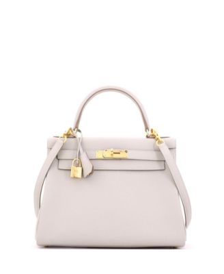 Kelly 28 Handbag Grey Togo with Gold Hardware