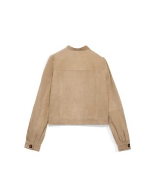  Women's Suede Puff Sleeve Jacket