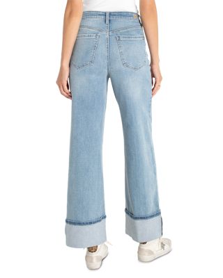 Morgan High Rise Cuffed Wide Jeans in Rincon Beach