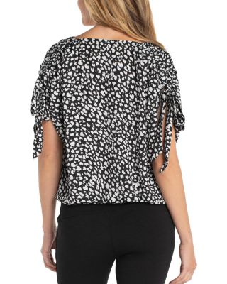 Dolman Sleeve V Neck Woven Top