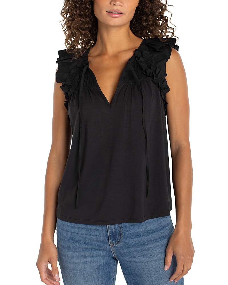 Liverpool Los Angeles Flutter Sleeve Top