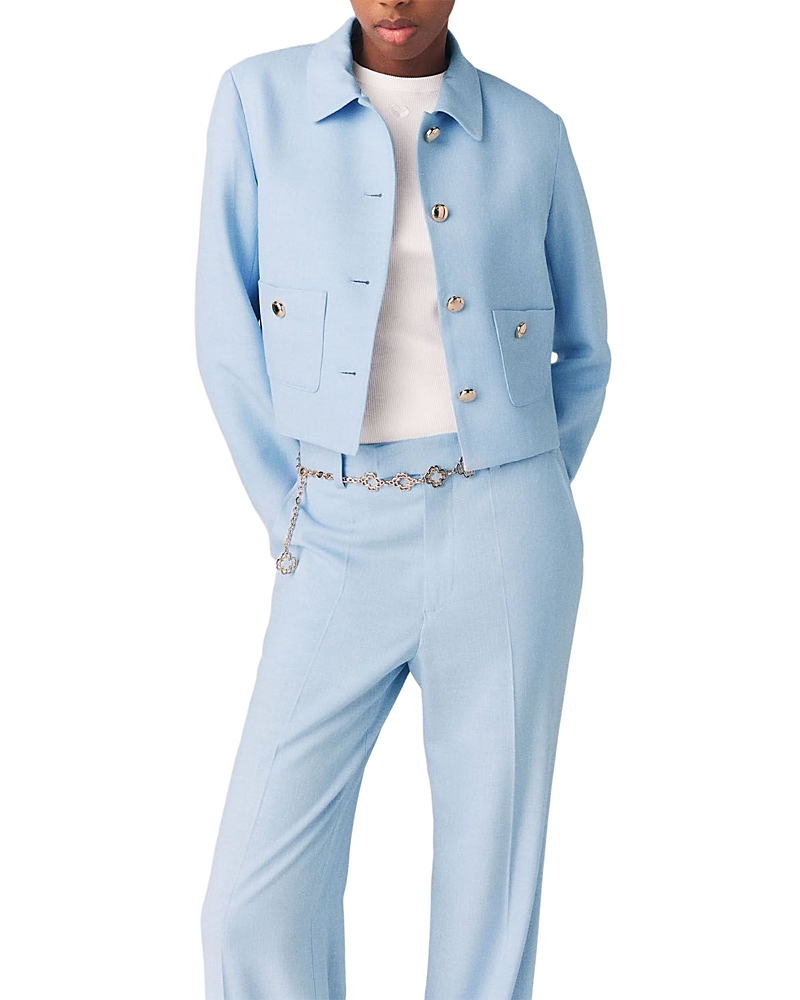 Maje Viguly Cropped Single Breasted Jacket