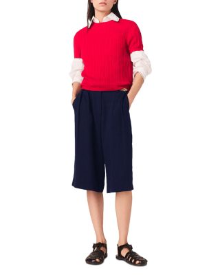 Mapi Cable Knit Round Neck Sweater