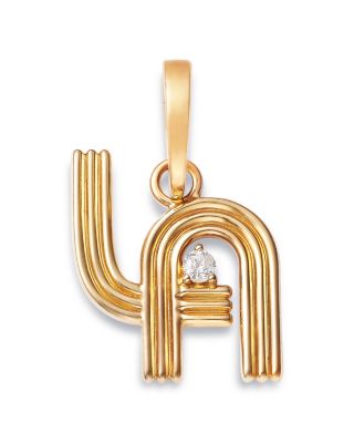 14K Yellow Gold Groovy Diamond LA Hinged Charm