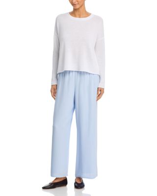 Silk Georgette Crepe Wide Leg Pants