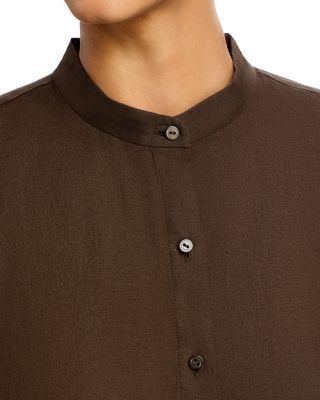 Mandarin Collar Short Sleeve Shirt