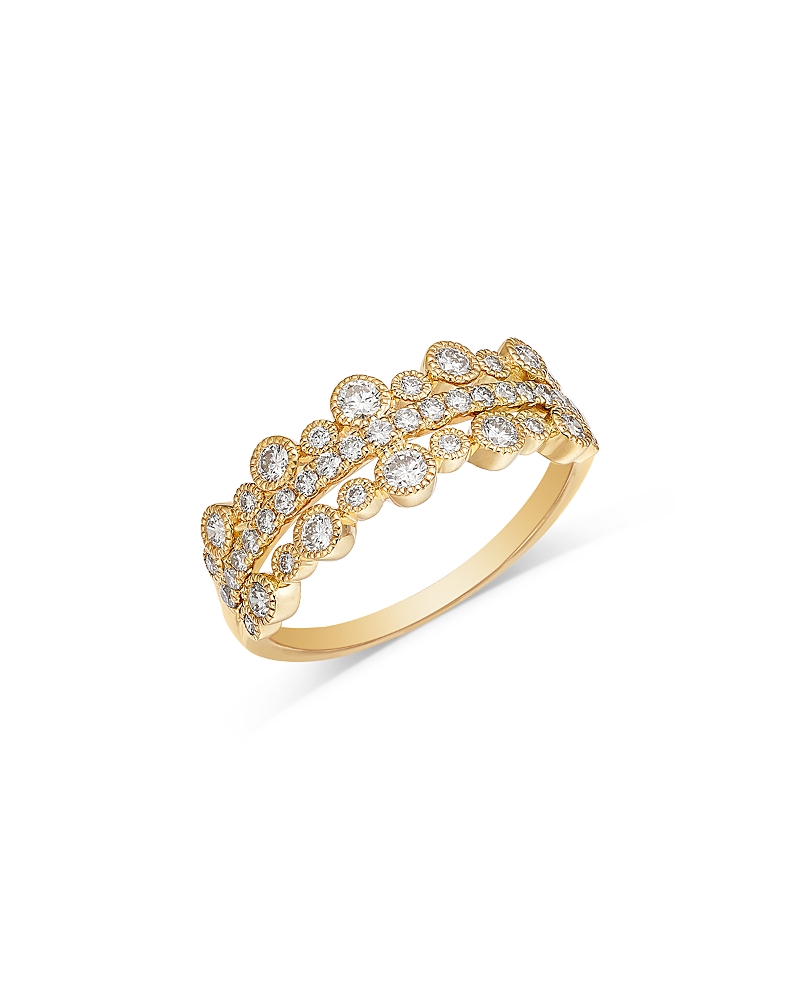 Bloomingdale's Fine Collection Diamond Three Row Stack Look Band in 14K Yellow Gold, 0.65 tcw