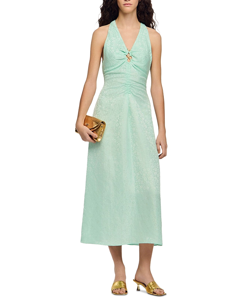 Sandro Monira Floral Jacquard Midi Dress