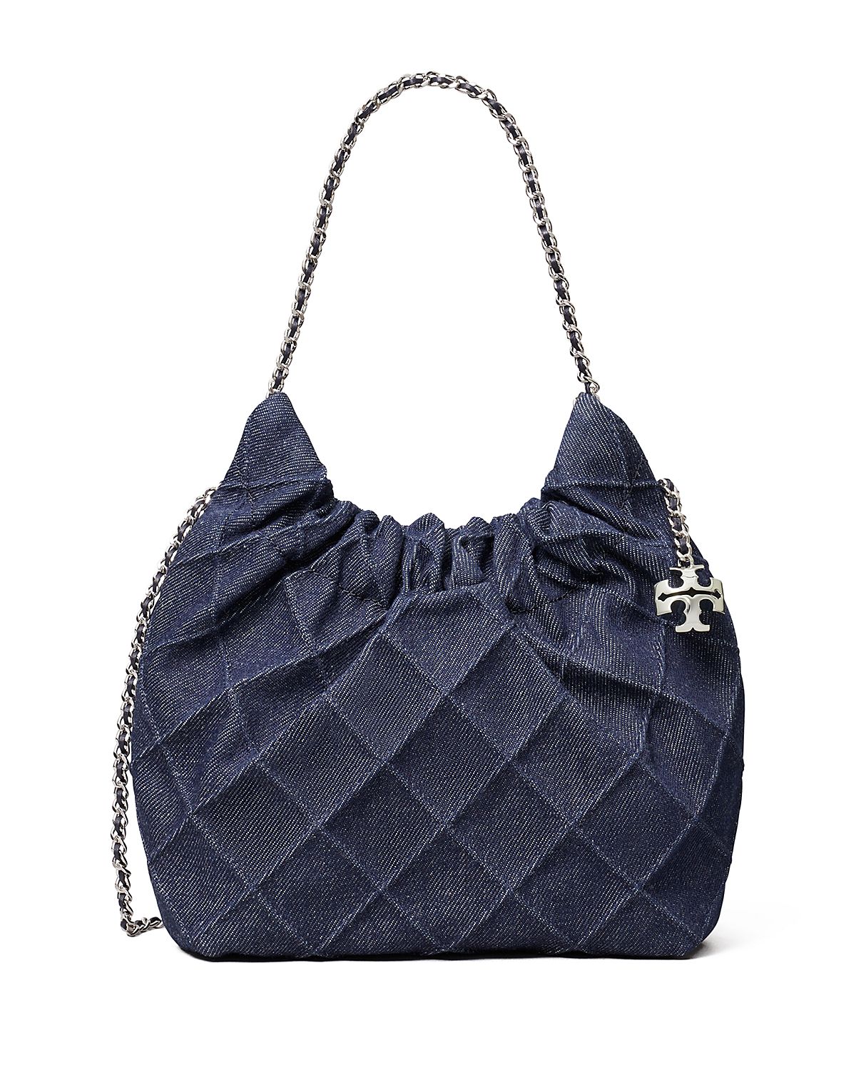 Tory Burch Fleming Mini Soft Denim Hobo Bag