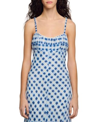 Colette Gingham Lace Up Maxi Dress