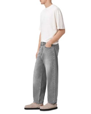 Regular Fit Curved Jeans in Washed Grey