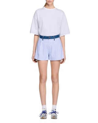 Eliaz Denim Trim Striped Shorts