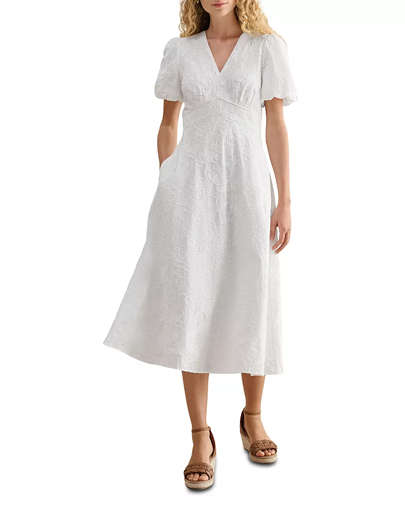 Hobbs London Petite Clementine Embroidered Dress