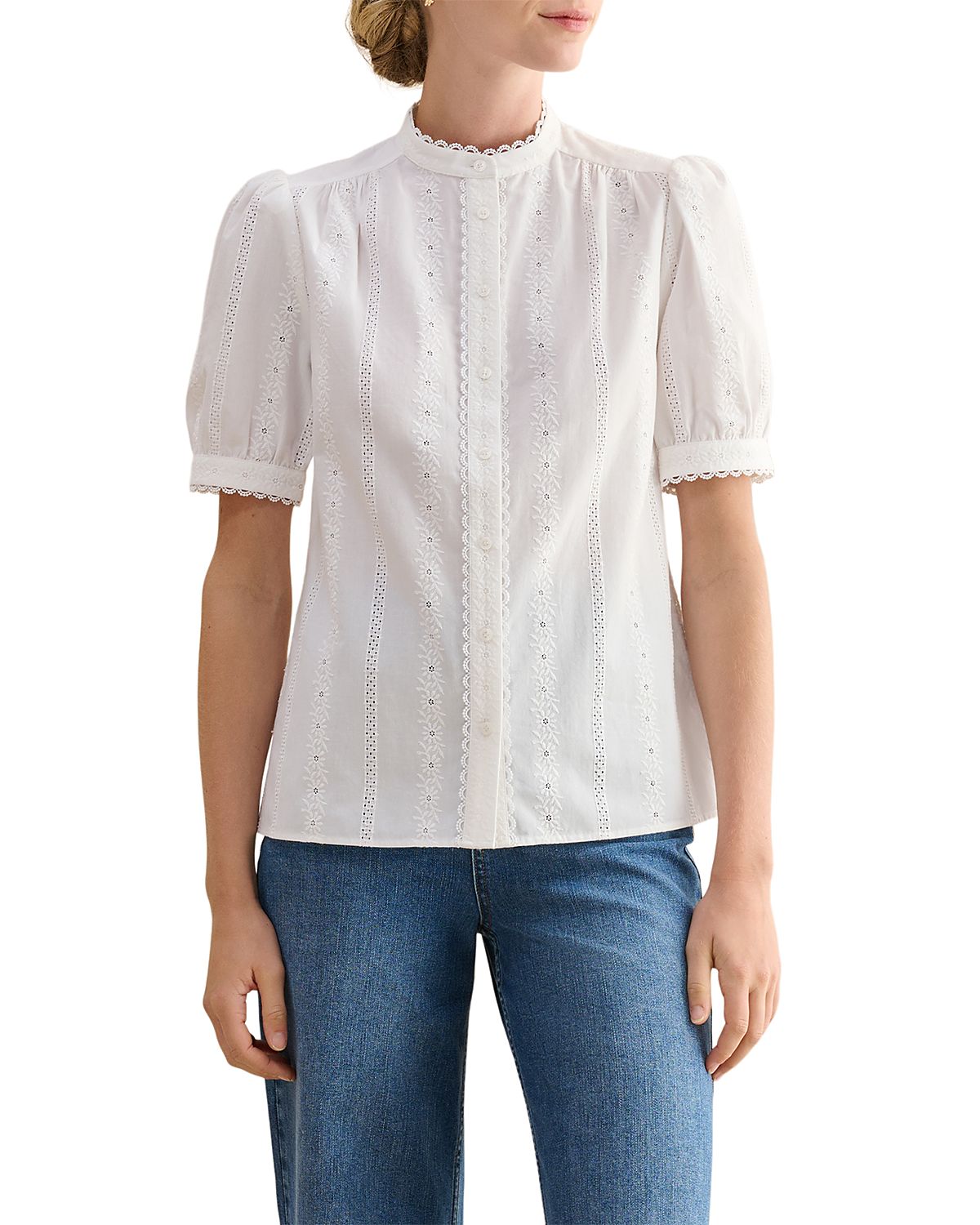 Hobbs London Sawyer Embroidered Blouse