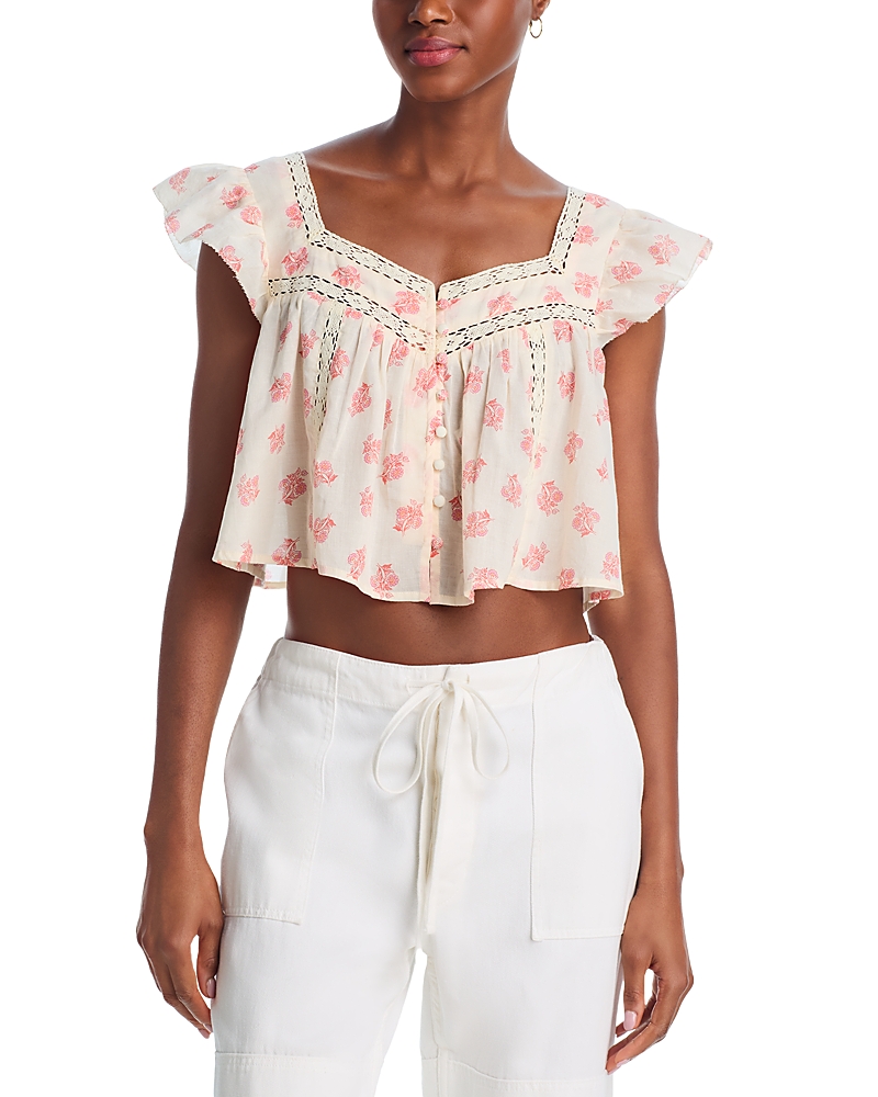 Aqua Flutter Cropped Top - Exclusive