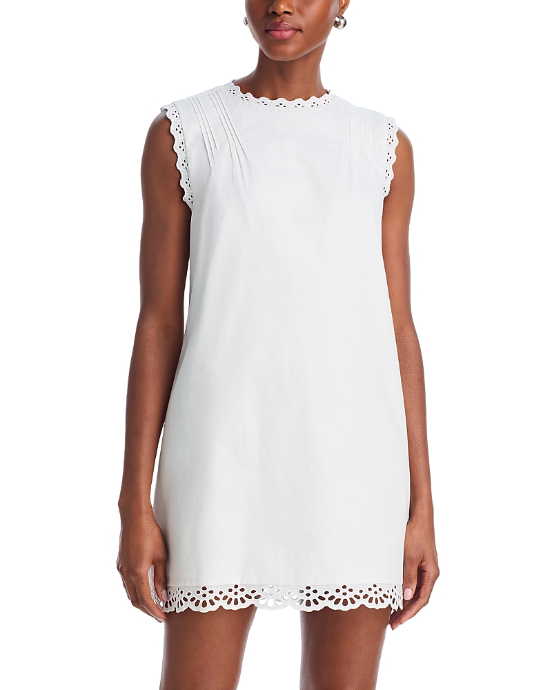Aqua Julie Eyelet Trim Dress - Exclusive