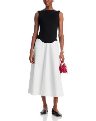 Off The Shoulder Drop Waist Midi Dress